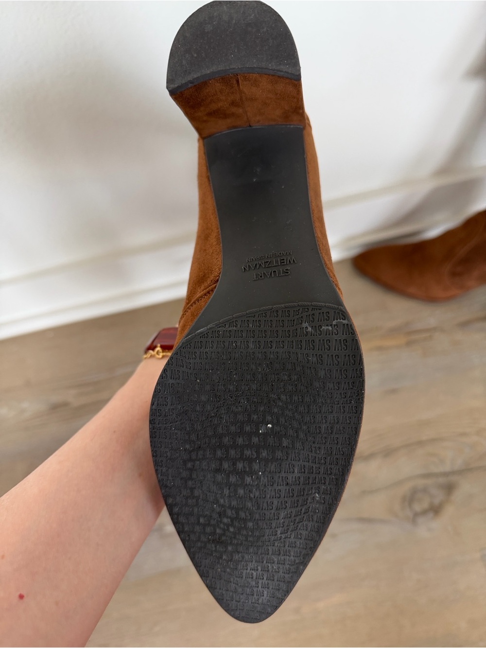 Stuart Weitzman Over the Knee Brown Suede Leather Boots - Picture 10 of 16